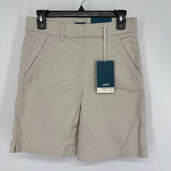 Jag Women's Maddie 8" Inseam Mid Rise Pull-On Bermuda Shorts Stone Size 0 NWT - Picture 2 of 6